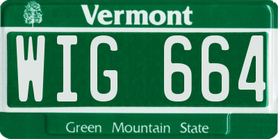VT license plate WIG664