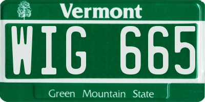 VT license plate WIG665