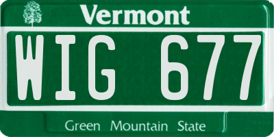 VT license plate WIG677