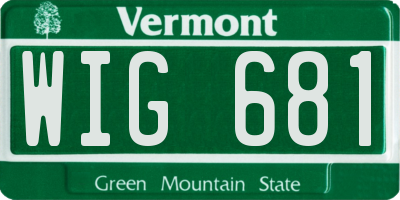 VT license plate WIG681
