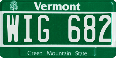 VT license plate WIG682