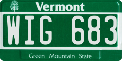VT license plate WIG683
