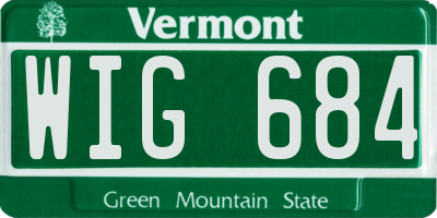 VT license plate WIG684