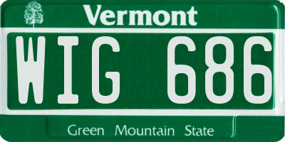 VT license plate WIG686