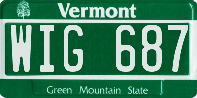 VT license plate WIG687