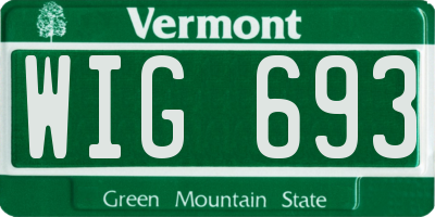 VT license plate WIG693