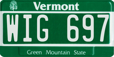 VT license plate WIG697