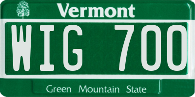 VT license plate WIG700