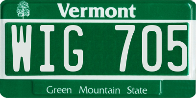 VT license plate WIG705