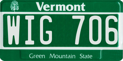 VT license plate WIG706