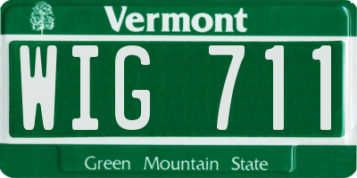 VT license plate WIG711