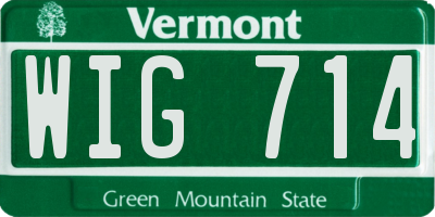 VT license plate WIG714
