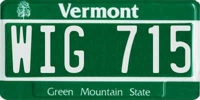 VT license plate WIG715