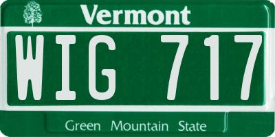 VT license plate WIG717