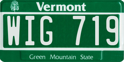 VT license plate WIG719