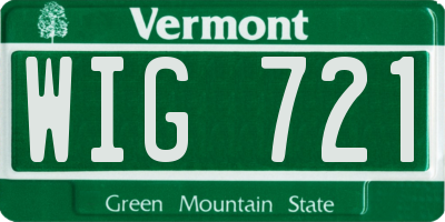 VT license plate WIG721