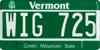 VT license plate WIG725