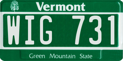 VT license plate WIG731