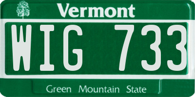 VT license plate WIG733