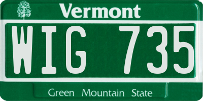 VT license plate WIG735