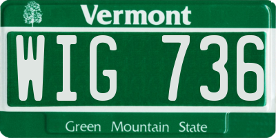 VT license plate WIG736