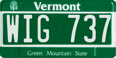 VT license plate WIG737