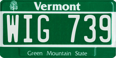 VT license plate WIG739