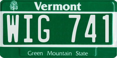 VT license plate WIG741
