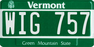 VT license plate WIG757