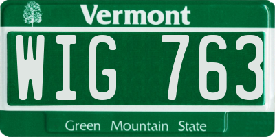 VT license plate WIG763