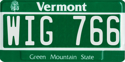 VT license plate WIG766