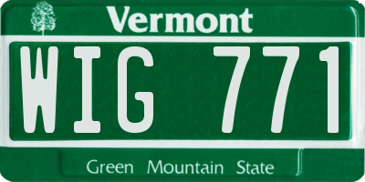 VT license plate WIG771