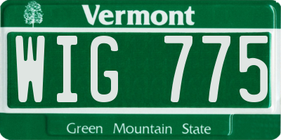 VT license plate WIG775