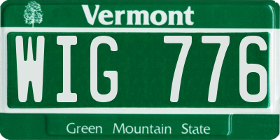 VT license plate WIG776