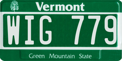 VT license plate WIG779