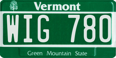 VT license plate WIG780