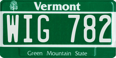 VT license plate WIG782