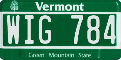 VT license plate WIG784