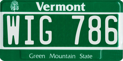 VT license plate WIG786
