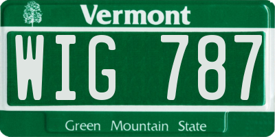 VT license plate WIG787