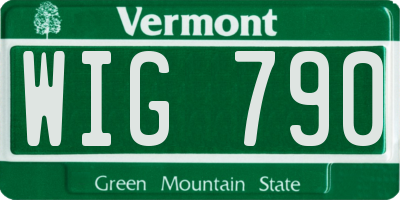 VT license plate WIG790
