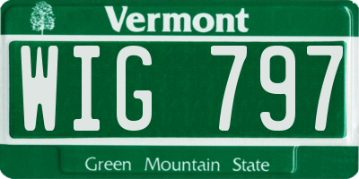 VT license plate WIG797