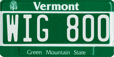 VT license plate WIG800