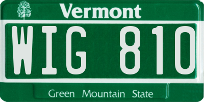 VT license plate WIG810