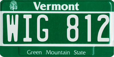 VT license plate WIG812