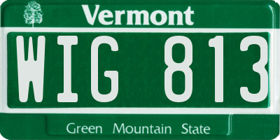 VT license plate WIG813