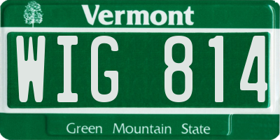 VT license plate WIG814