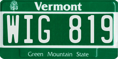VT license plate WIG819