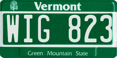 VT license plate WIG823