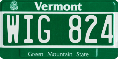 VT license plate WIG824